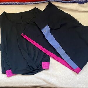 Fabletics Black PowerHold Leggings and matching top